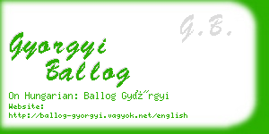 gyorgyi ballog business card